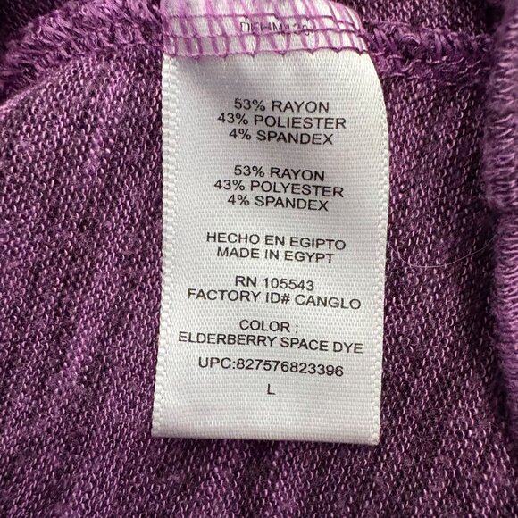 Daisy Fuentes Womens Purple V-Neck Long Sleeve Top W/ Twist Front Detail -Size L - Picture 6 of 12